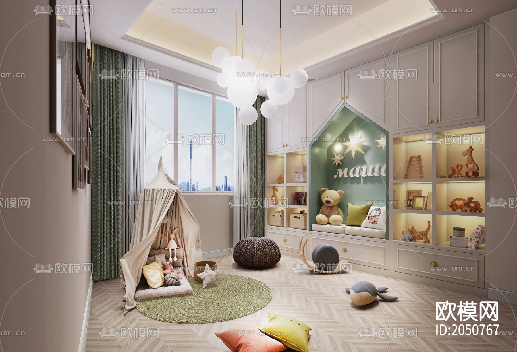 别墅cad平面图下载（渲染图3）