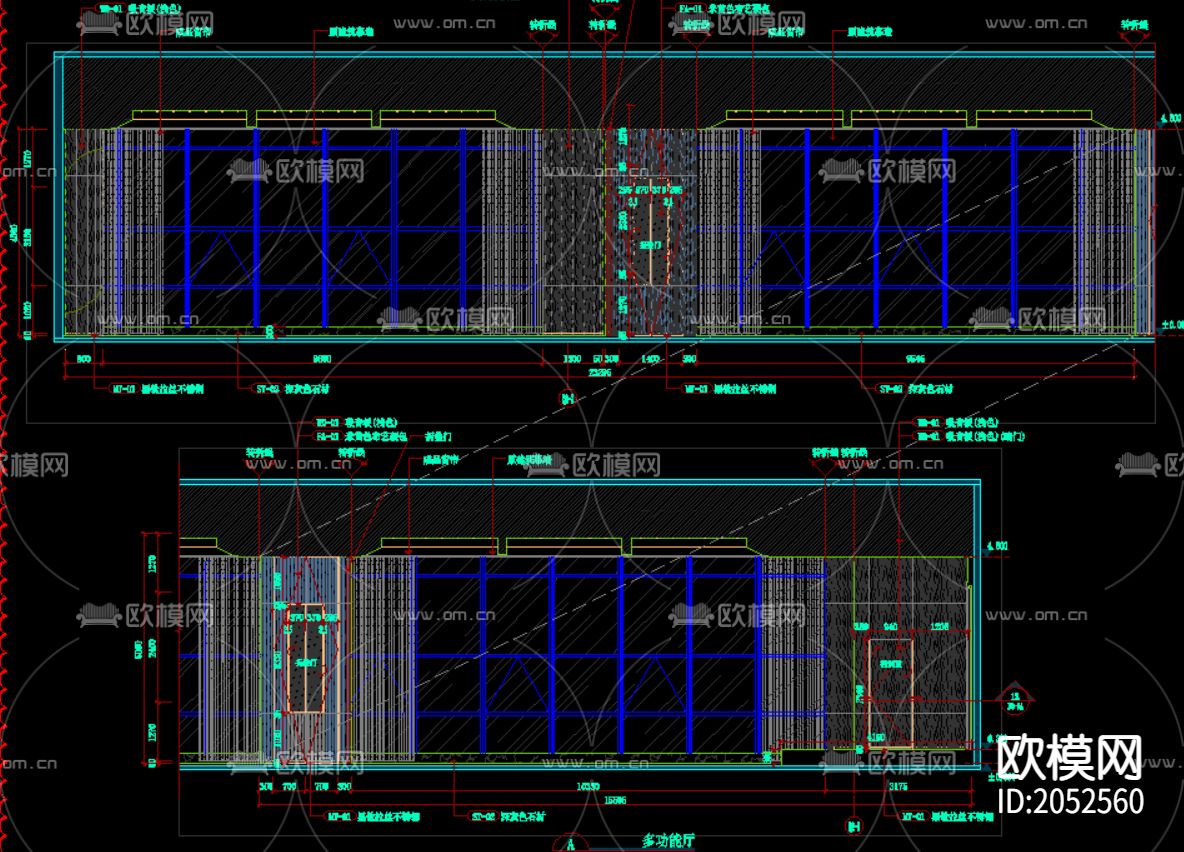 会议室cad施工图下载（渲染图5）