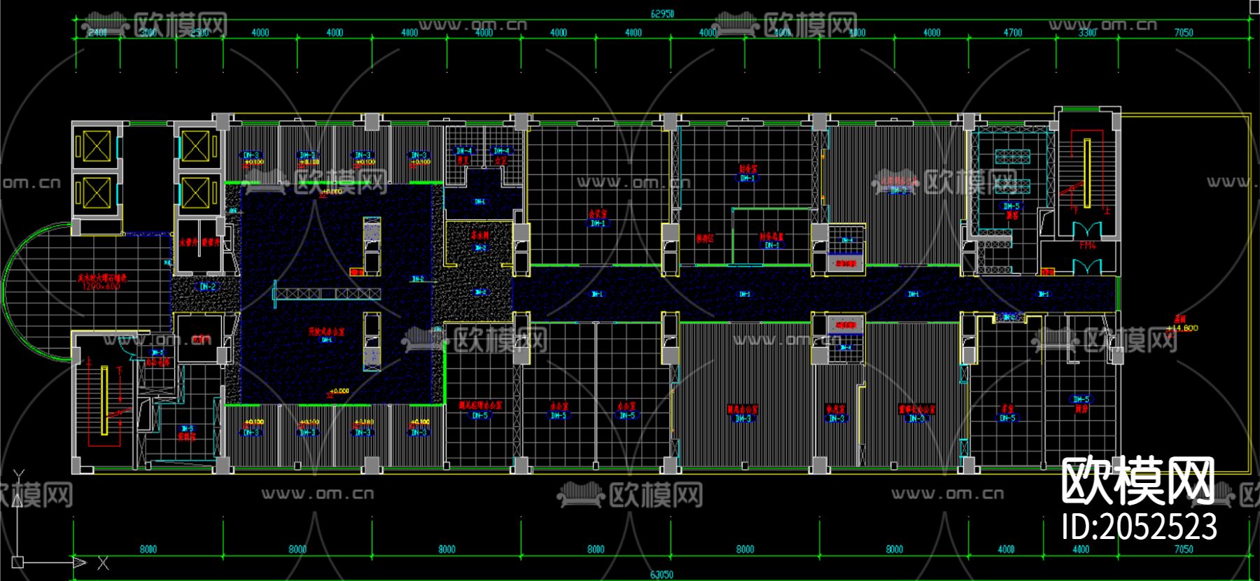 办公室cad施工图下载（渲染图2）