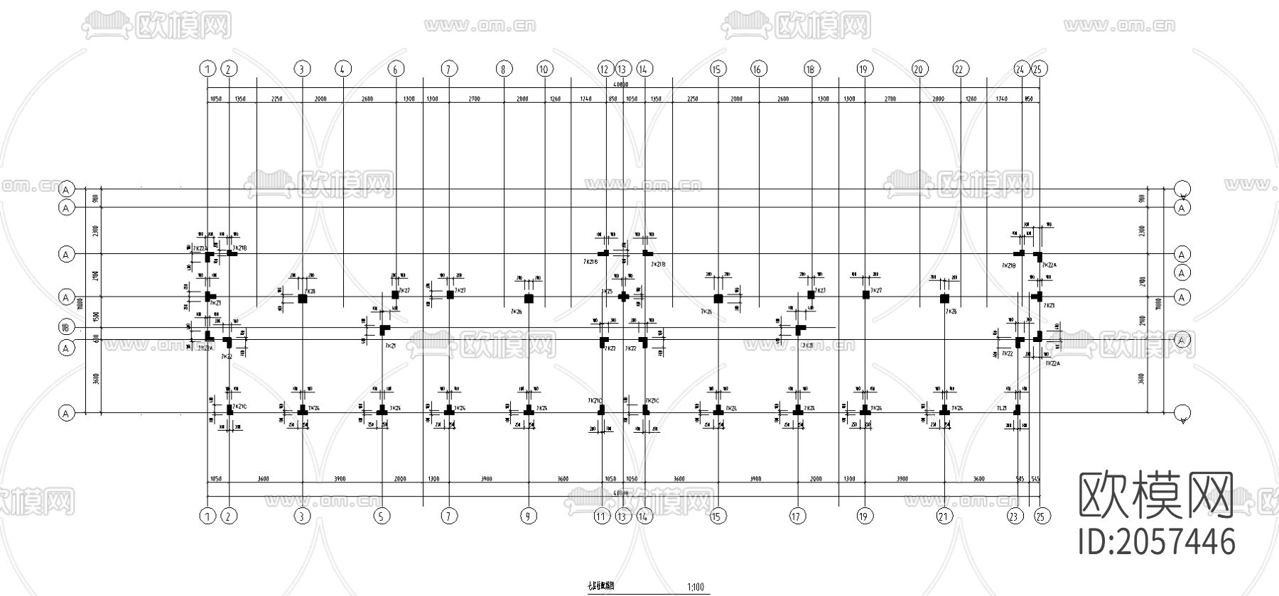 异型柱结构住宅cad施工图下载（渲染图3）