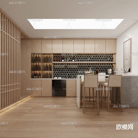 现代品酒室免费3d模型下载