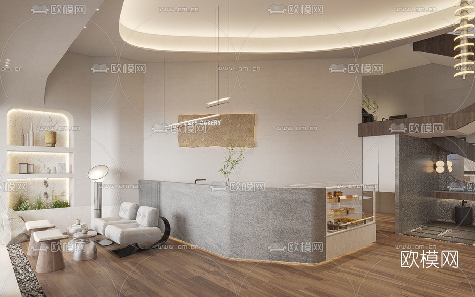 侘寂面包店烘焙店3d模型下载(渲染图7)