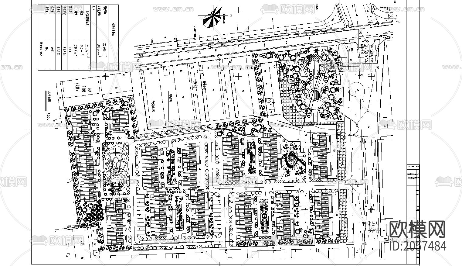 住宅小区规划cad施工图下载（渲染图1）
