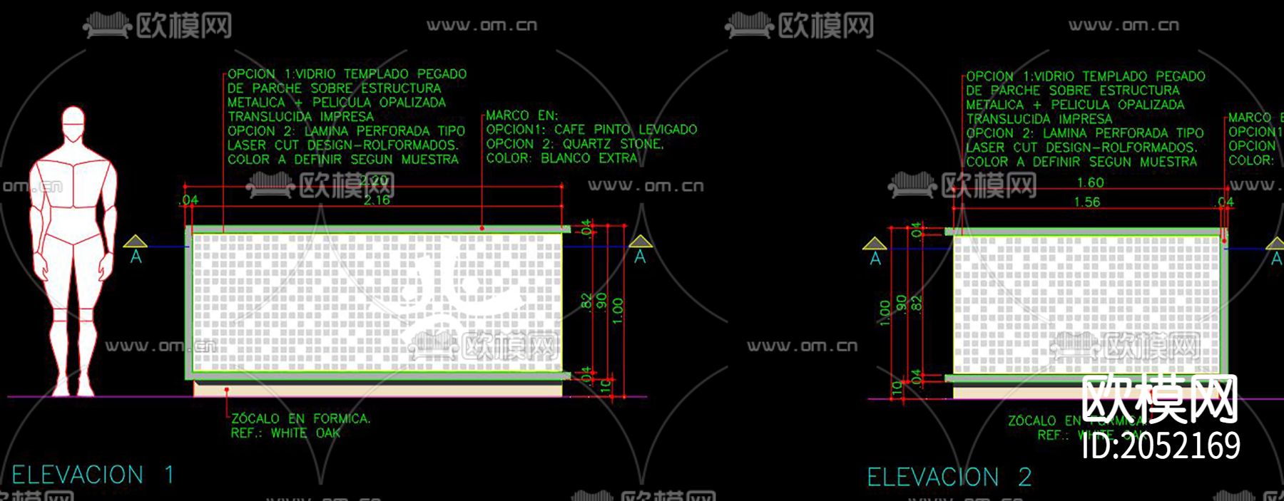 铁艺家具CAD尺寸图下载（渲染图1）