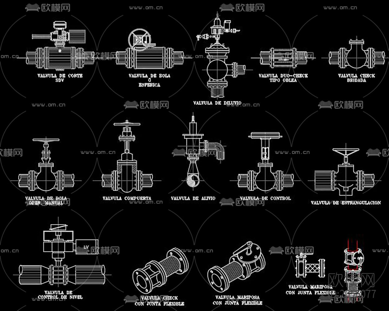 管件cad图库下载（渲染图1）