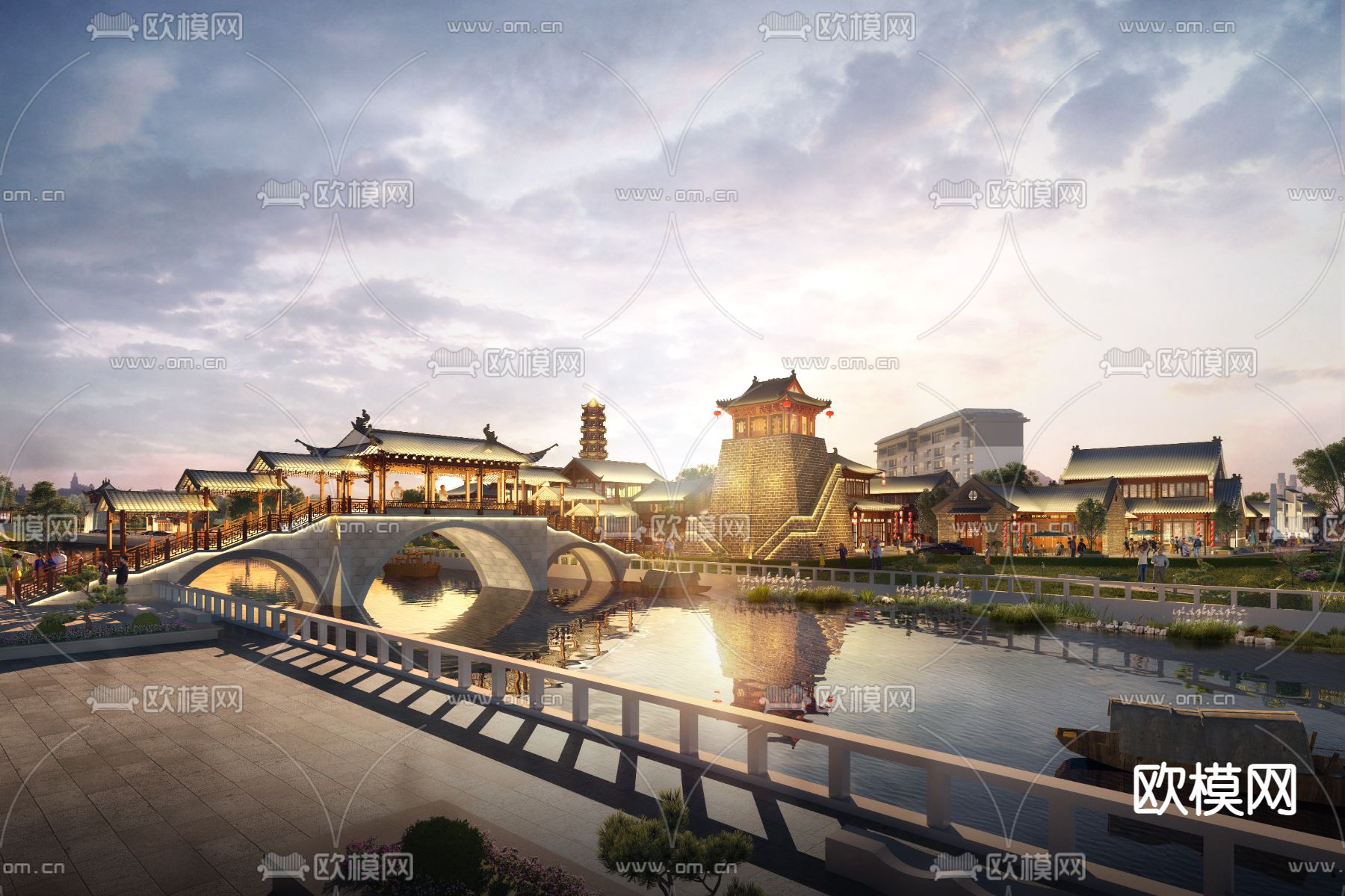 中式古建筑3d模型下载