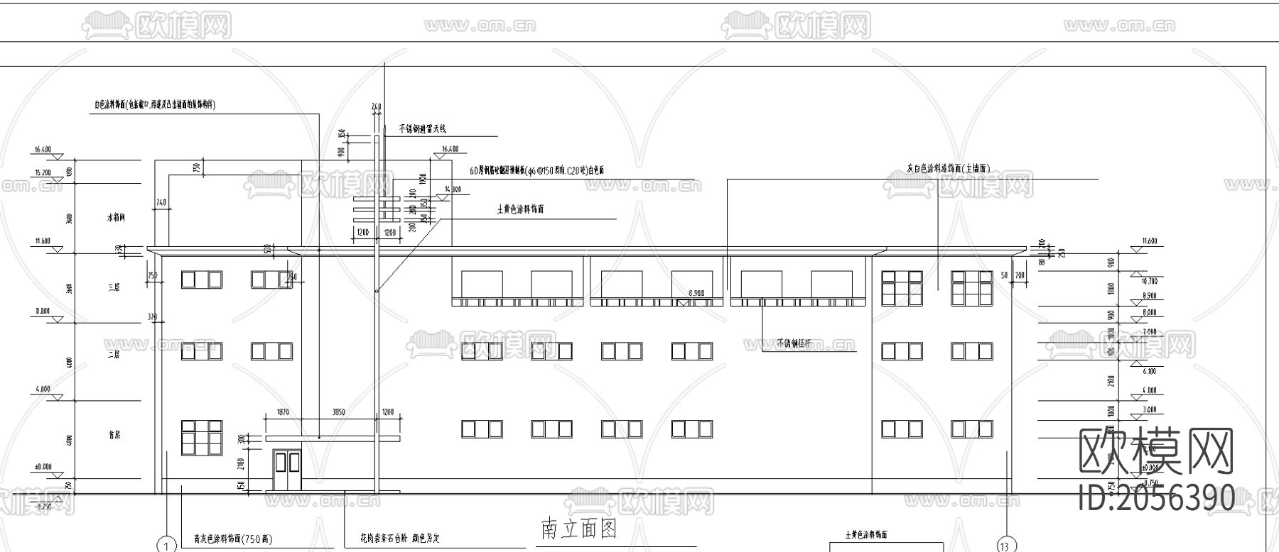 洗浴中心cad图纸下载（渲染图2）