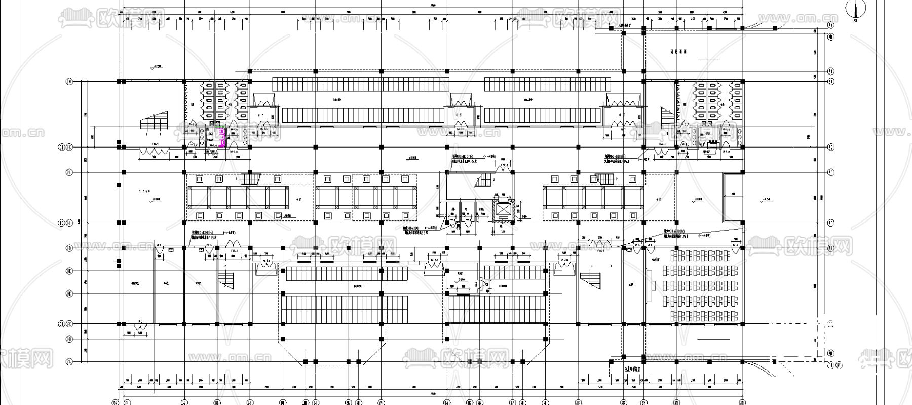 教学楼建筑cad施工图下载（渲染图2）
