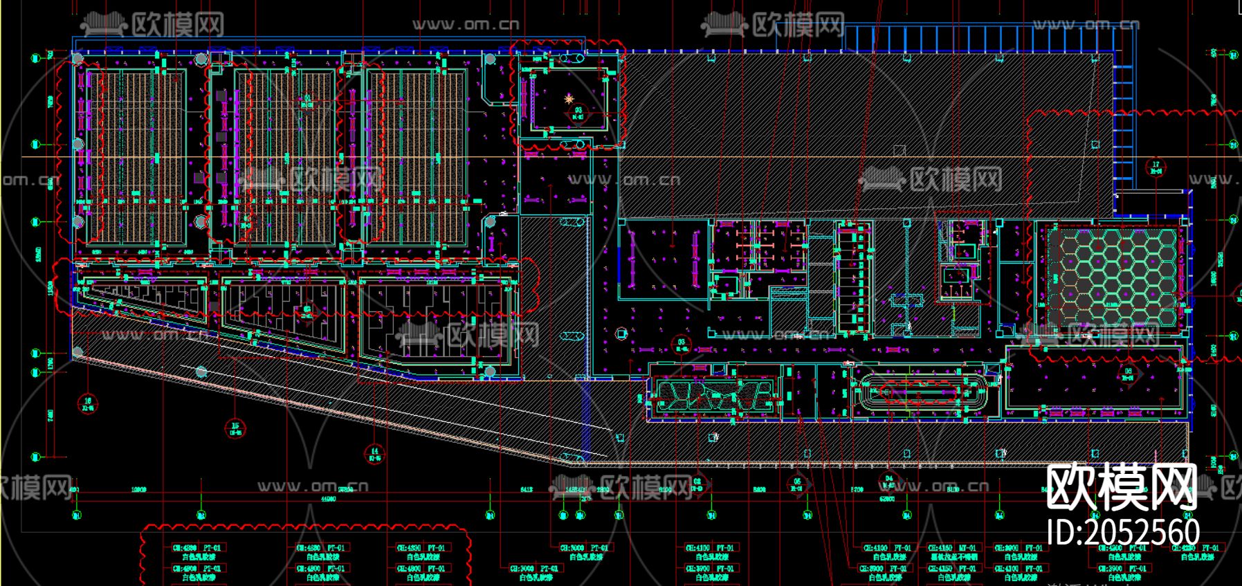 会议室cad施工图下载（渲染图4）