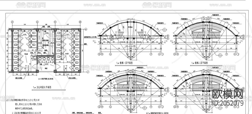 教学楼建筑cad施工图下载(渲染图4)