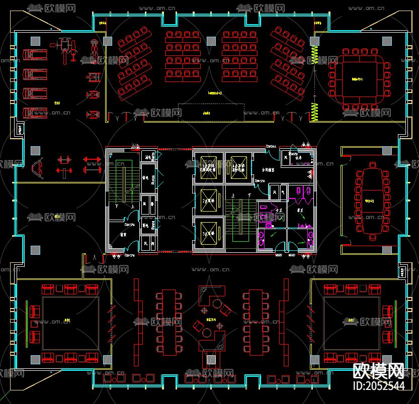 办公室cad施工图-免费3dmax模型库-欧模网