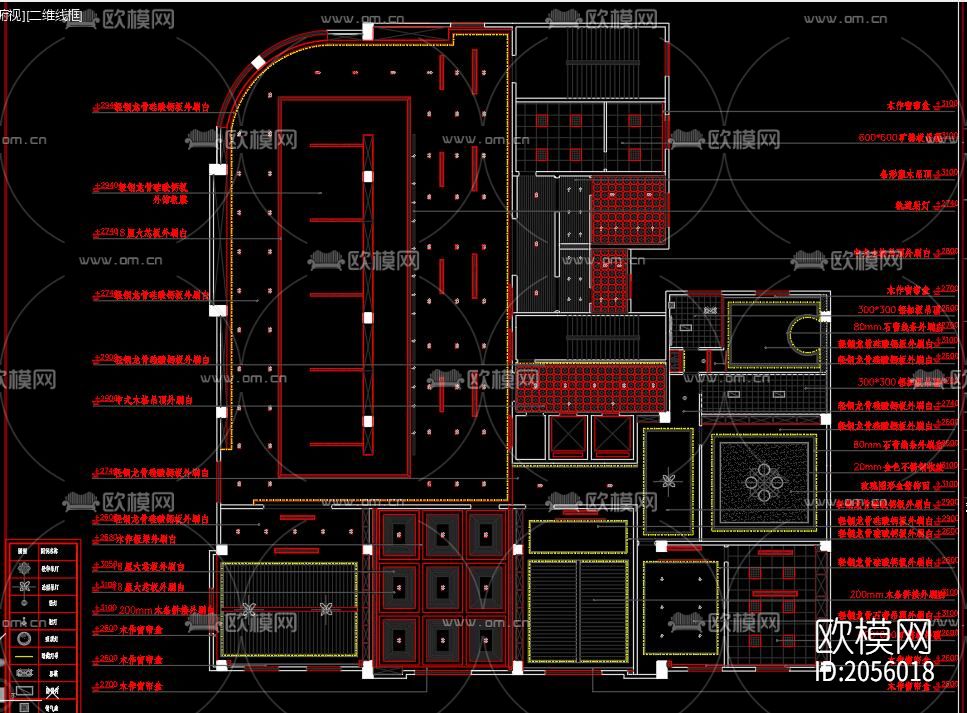 中式会所cad图纸下载（渲染图3）