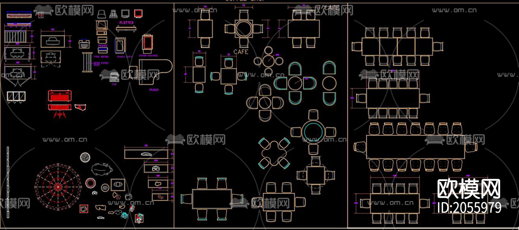 家具cad图库下载（渲染图2）