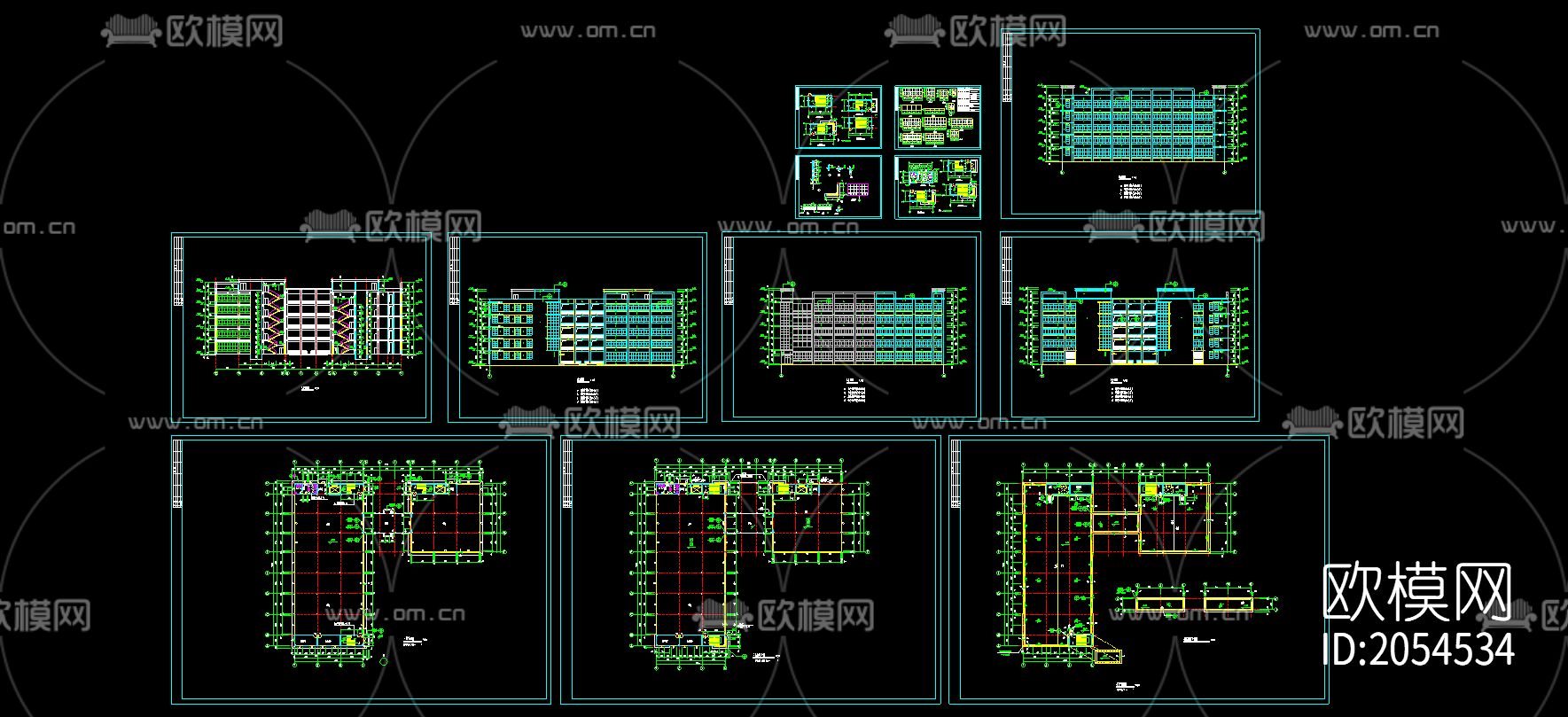 厂房建筑cad施工图下载（渲染图1）