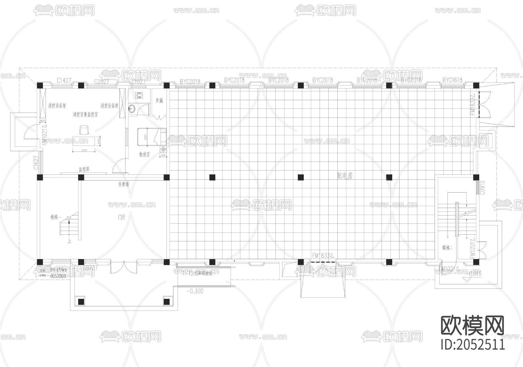 办公室cad施工图下载（渲染图3）