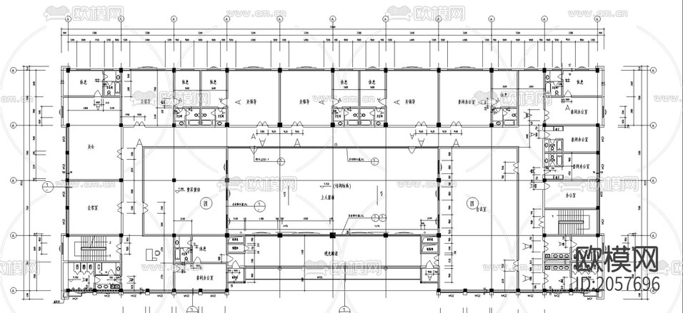 某綜合用房建筑CAD施工圖下載(渲染圖3)