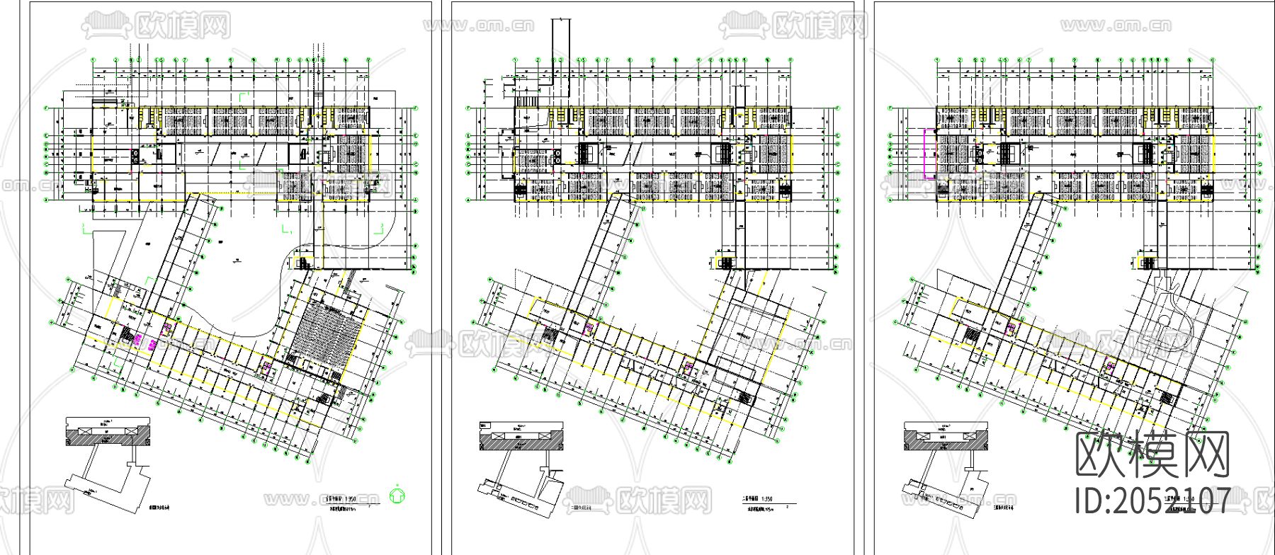 学校综合楼cad图纸下载（渲染图4）