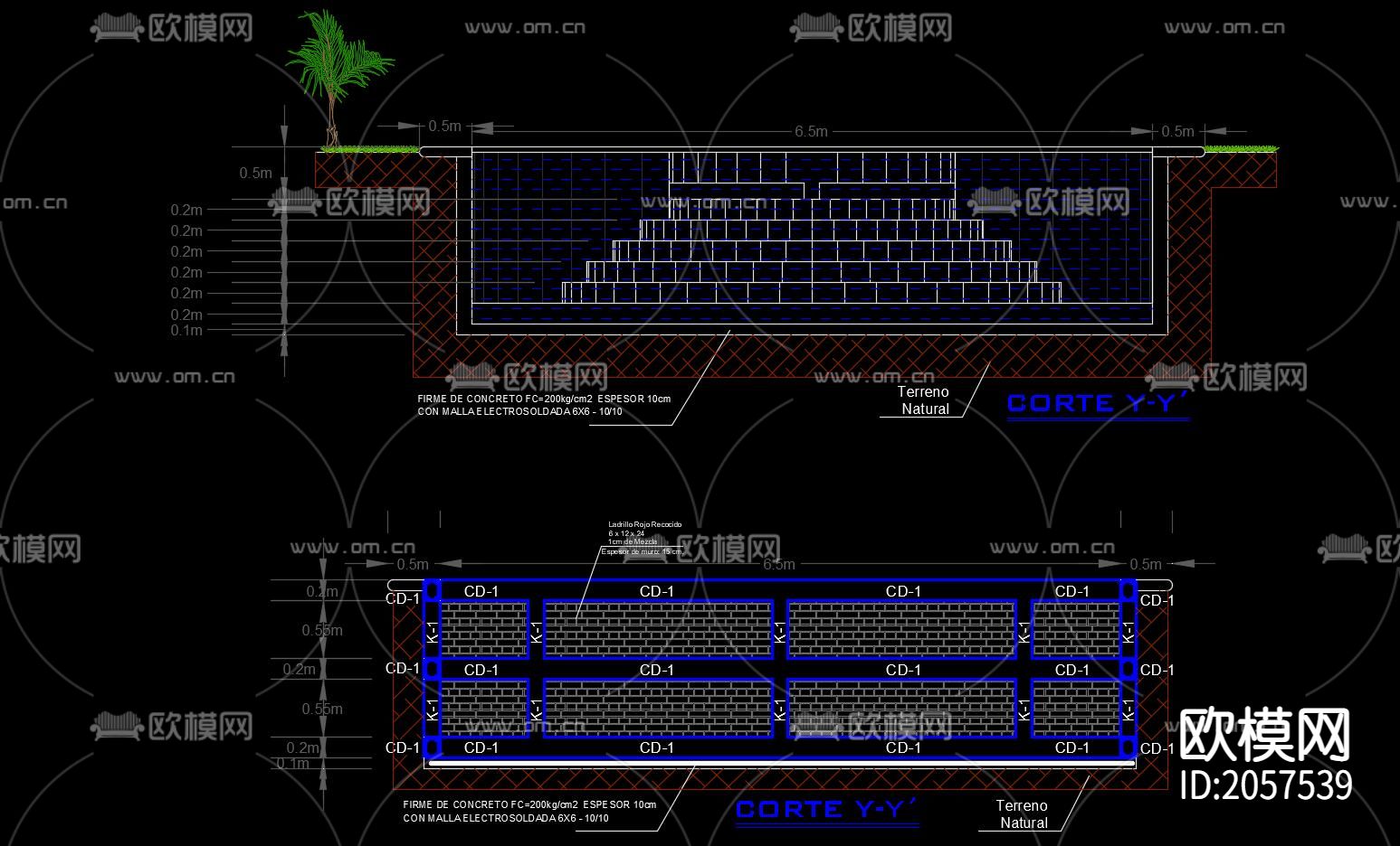 儿童泳池cad节点大样图下载（渲染图3）
