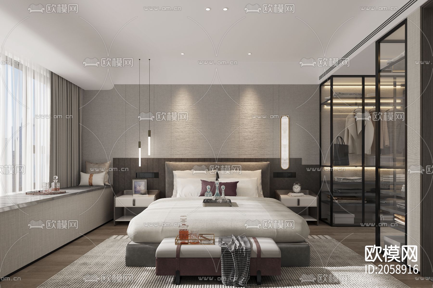 整装家居cad施工图下载（渲染图9）