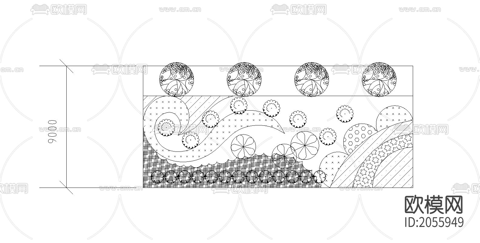 道路绿化设计CAD施工图下载（渲染图2）