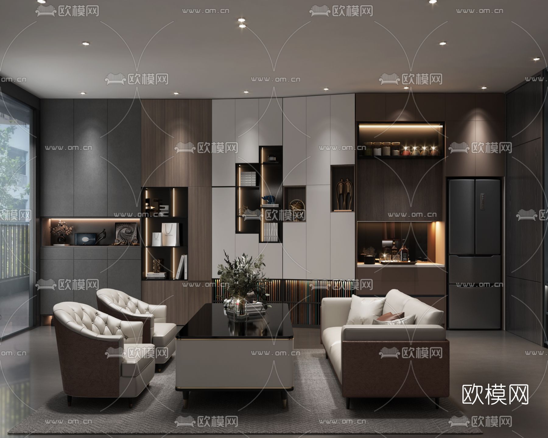现代衣柜鞋柜展厅3d模型