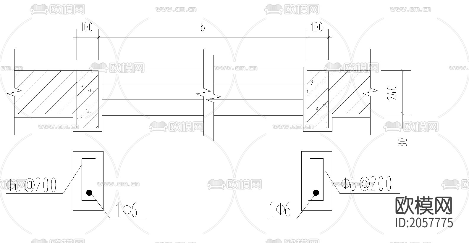 140平米民房建筑CAD方案下载（渲染图2）