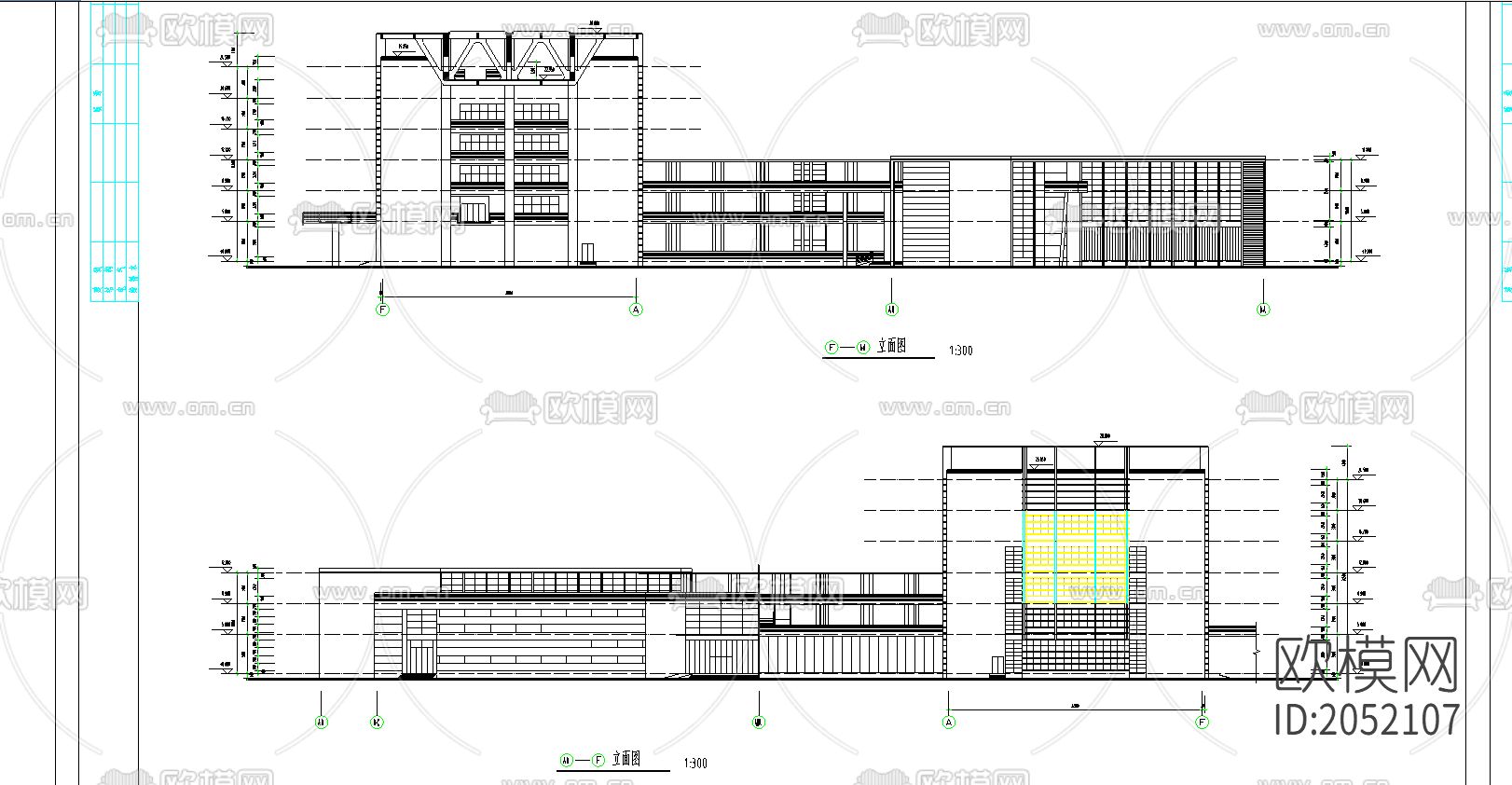 学校综合楼cad图纸下载（渲染图3）