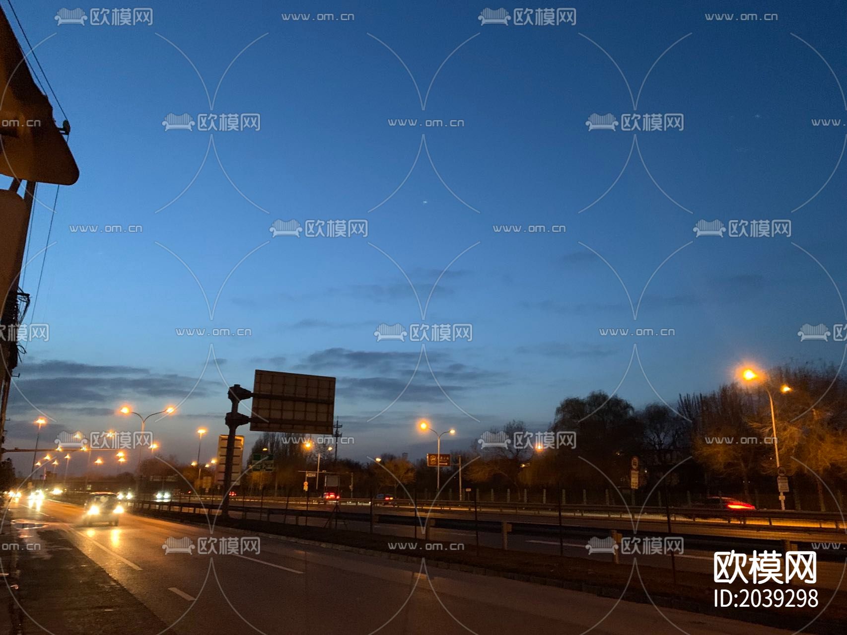 公路夜景贴图下载（渲染图1）