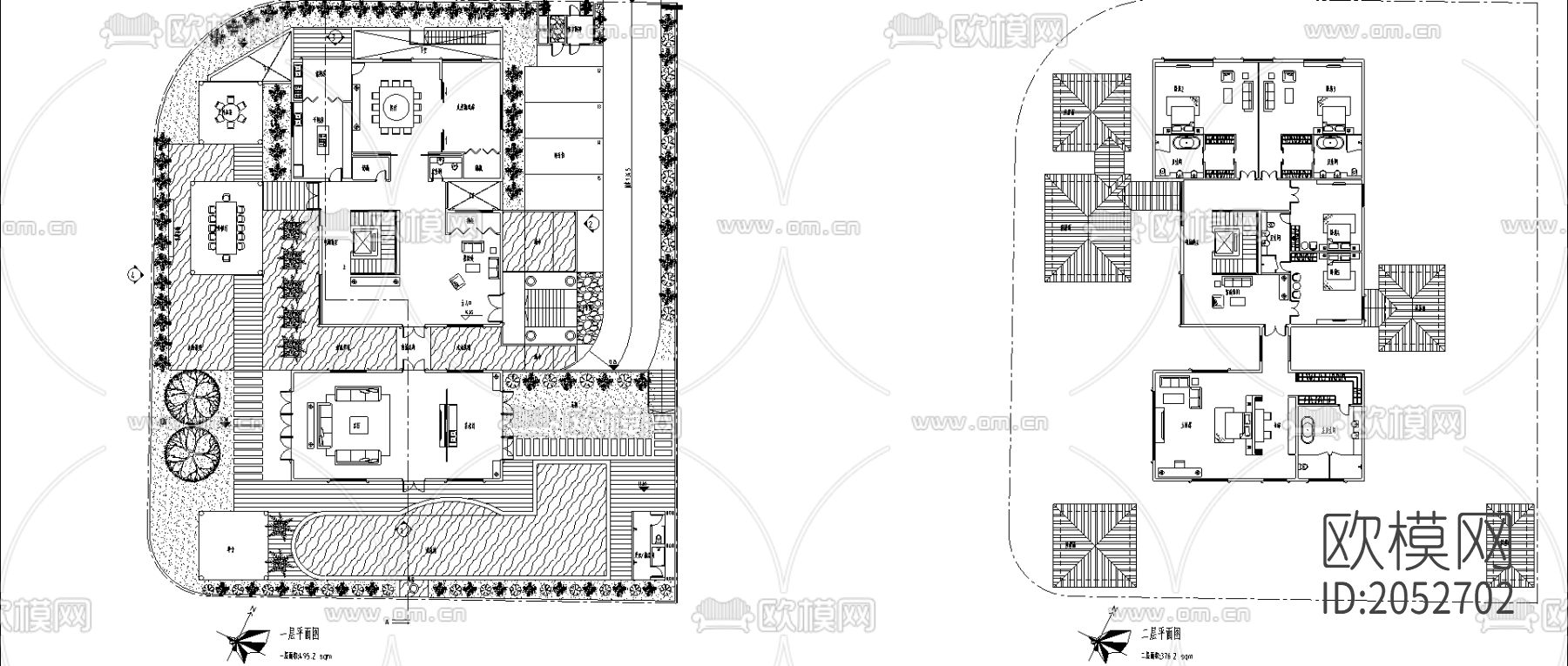别墅cad施工图下载（渲染图1）