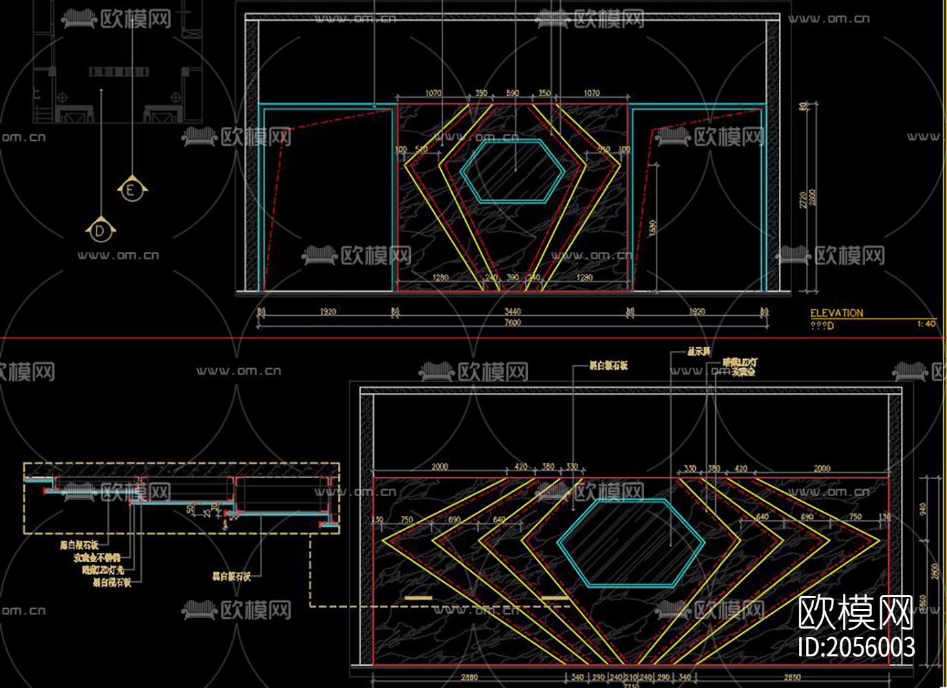 KTV立面节点图下载（渲染图3）