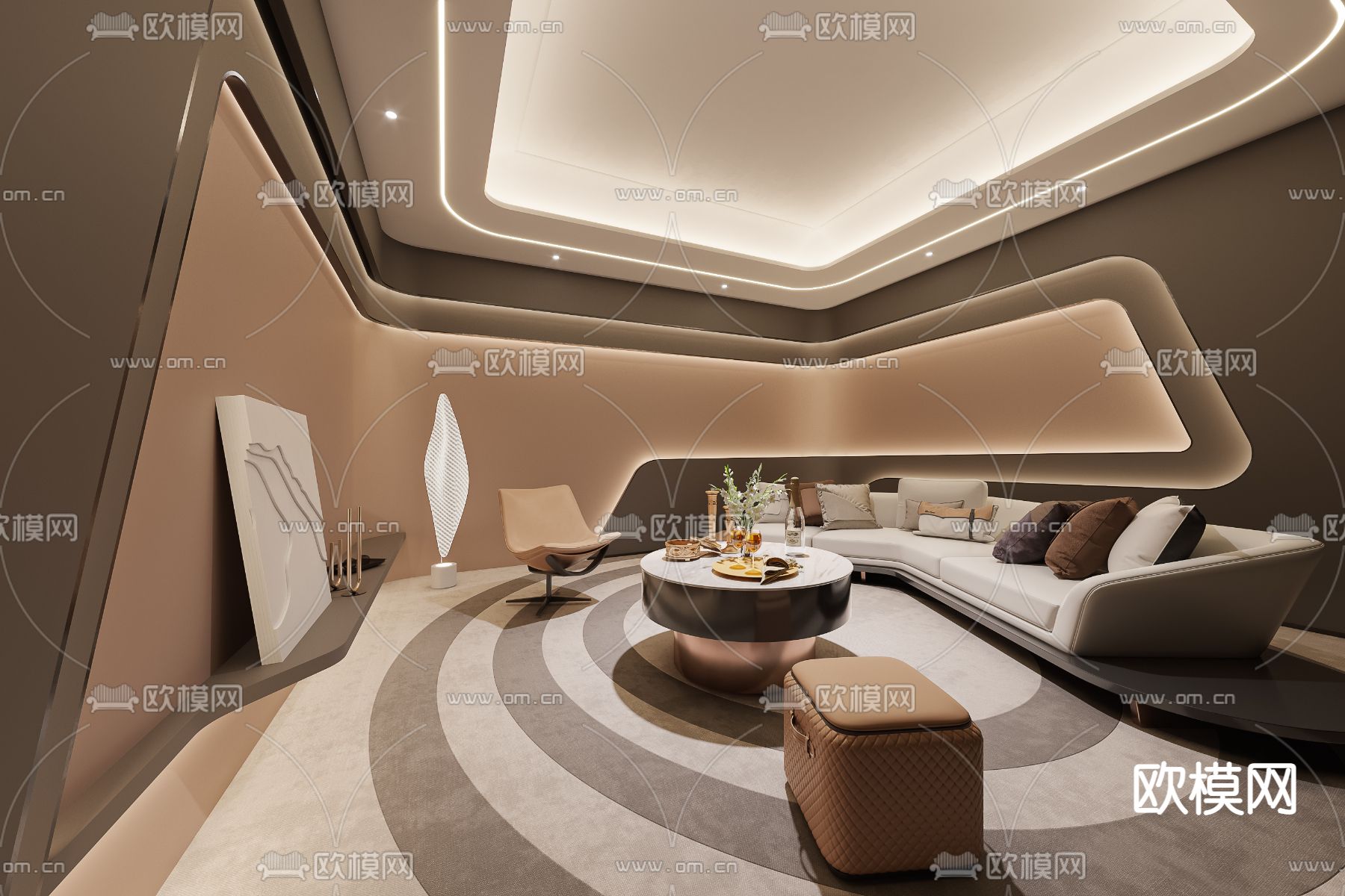 现代公司接待室3d模型下载_ID11885486_3dmax免费模型-欧模网