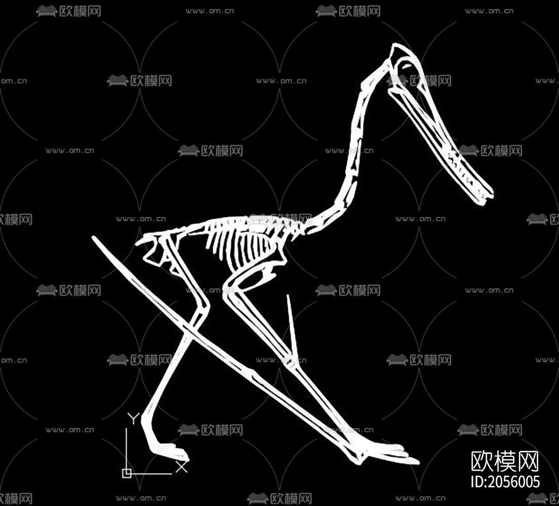 骨化石cad图库下载（渲染图8）