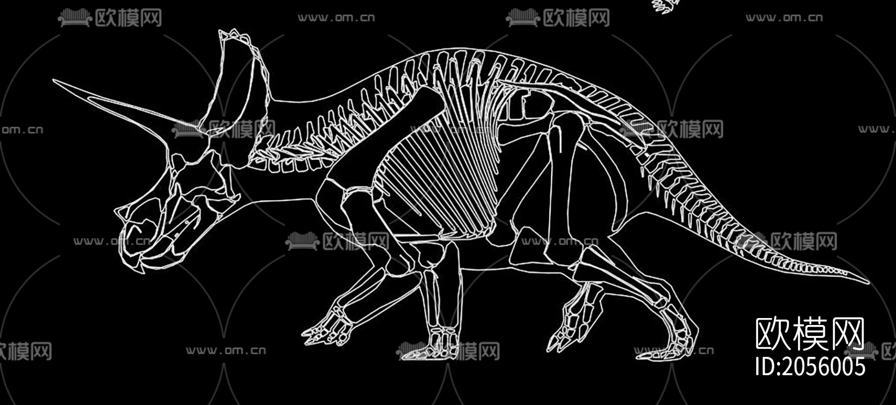 骨化石cad图库下载（渲染图5）