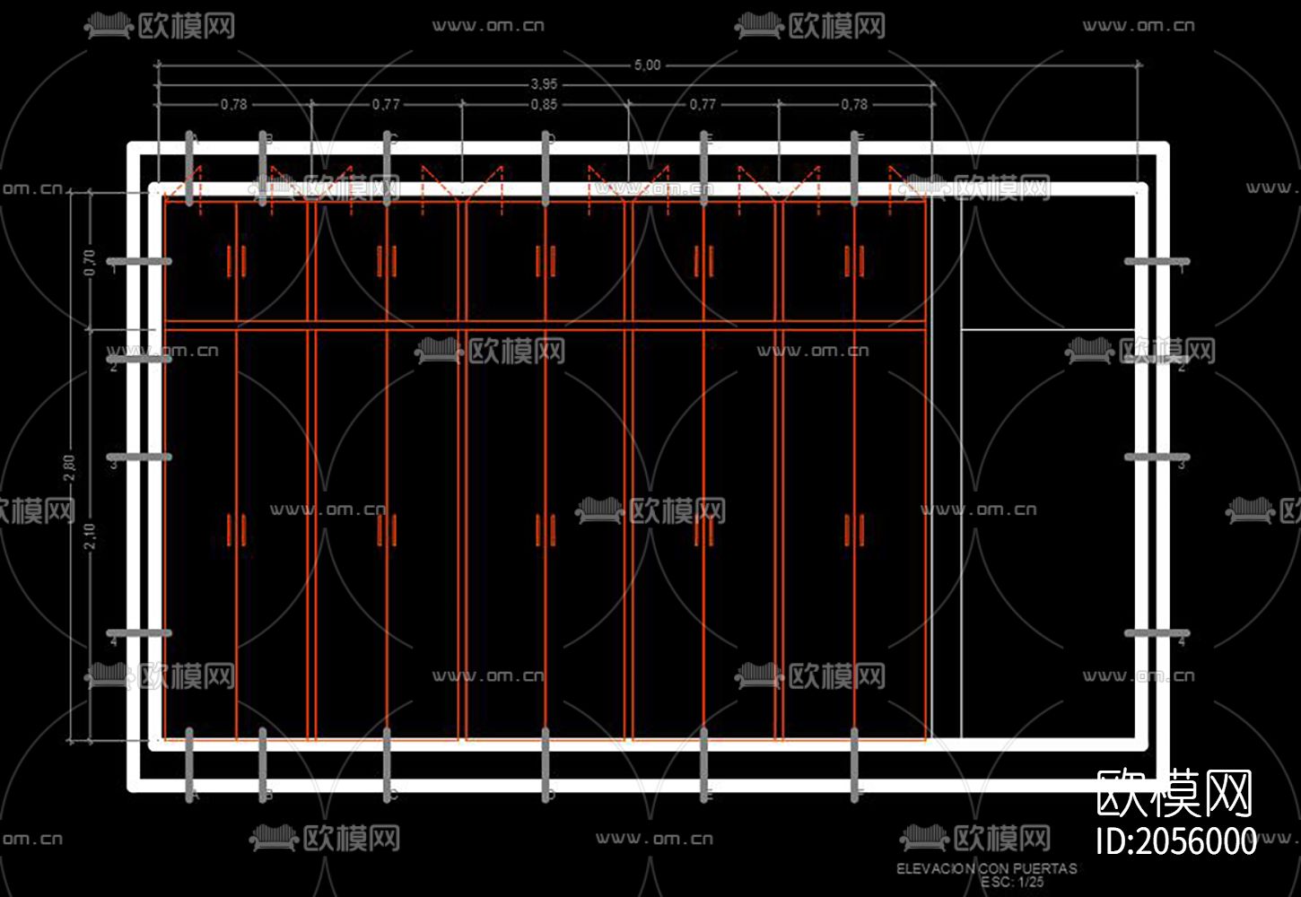 橱柜cad图库下载（渲染图4）