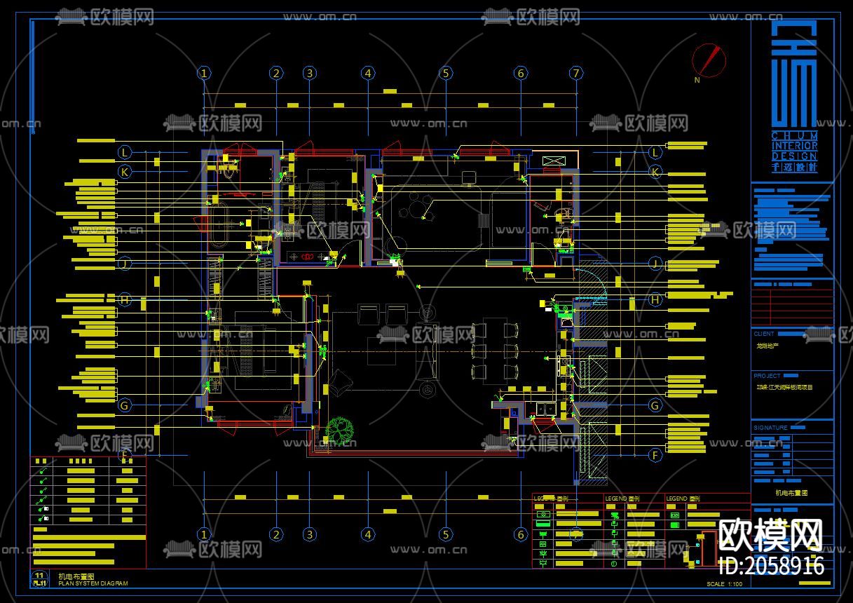 整装家居cad施工图下载（渲染图3）