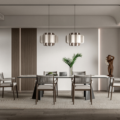 侘寂风餐厅su模型