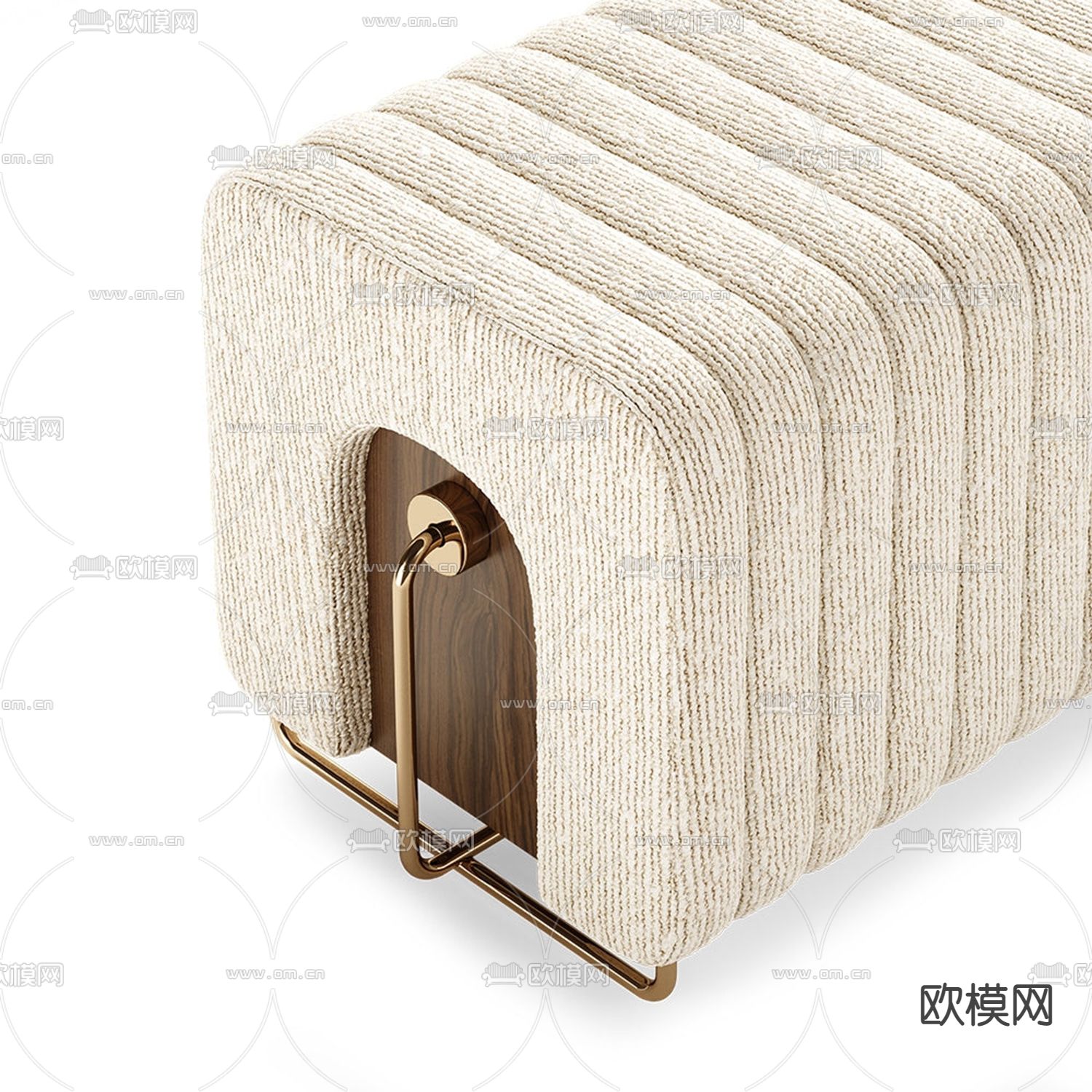 现代床尾凳脚踏3d模型下载（渲染图3）