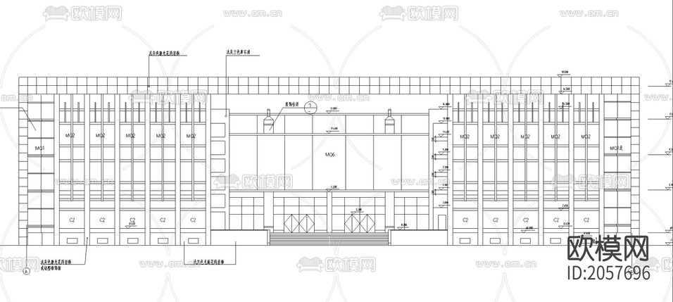 某綜合用房建筑CAD施工圖下載(渲染圖5)