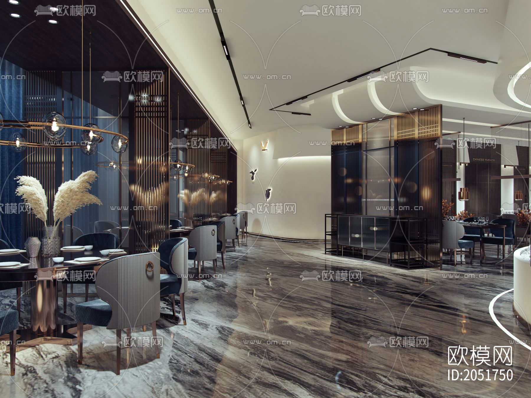 餐厅cad施工图下载（渲染图6）