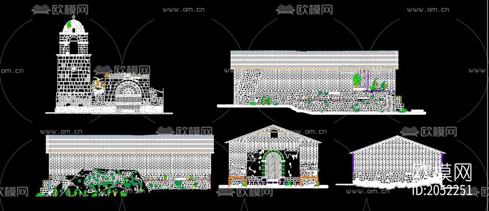 教堂建筑cad圖紙下載(渲染圖3)