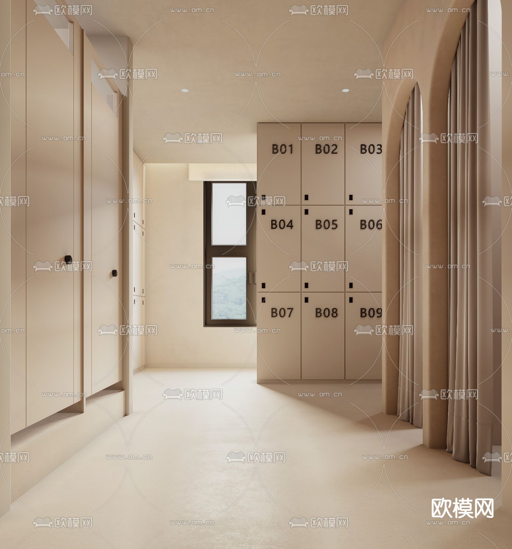 现代公共卫生间免费3d模型下载