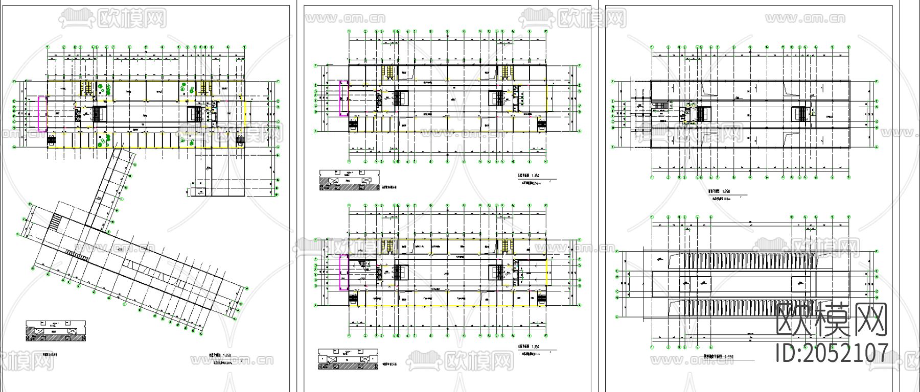 学校综合楼cad图纸下载（渲染图1）