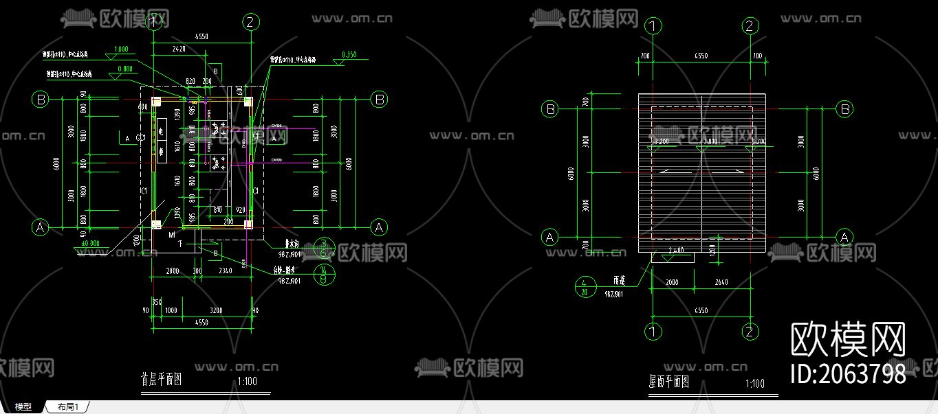 水池泵房建施工图下载（渲染图2）