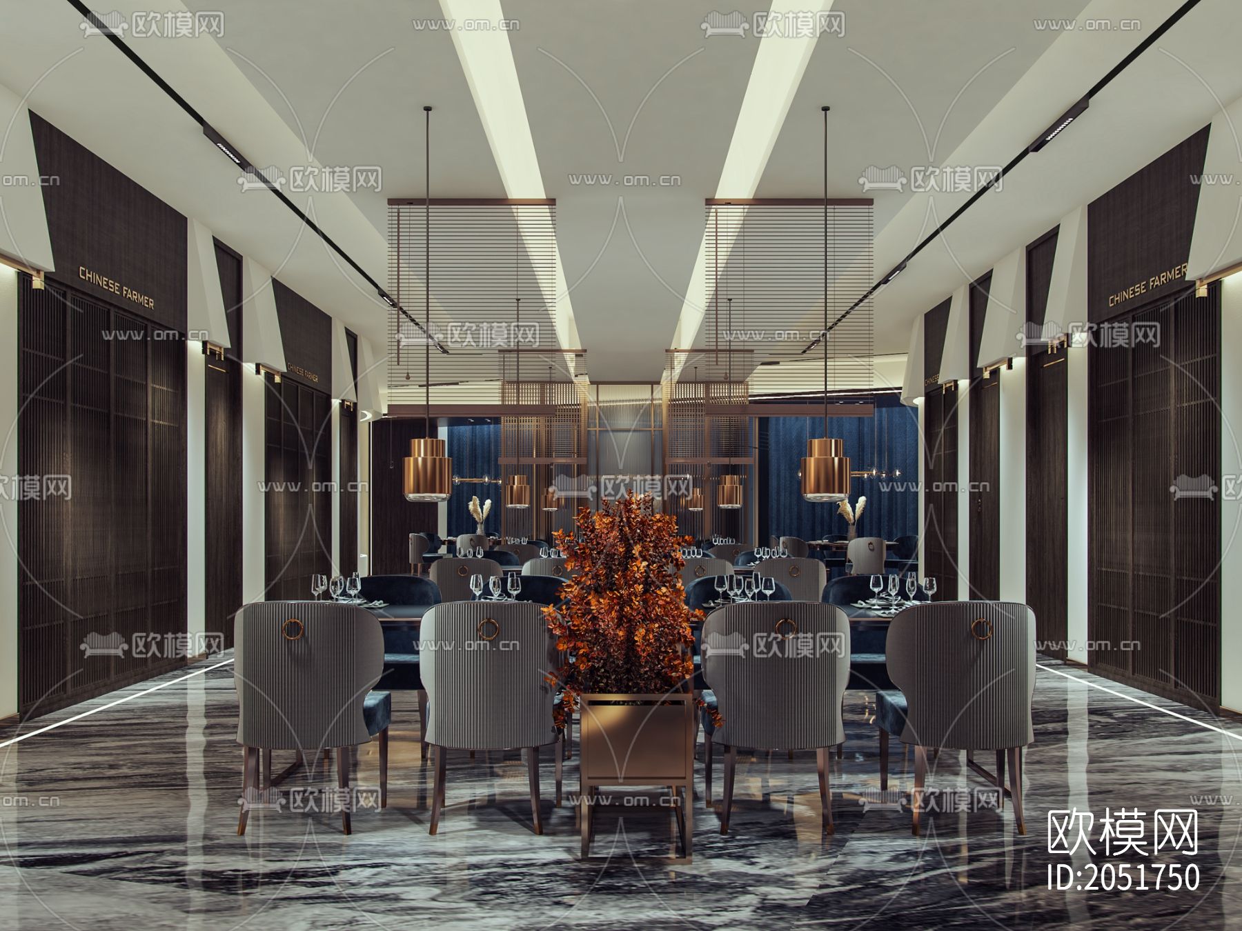 餐厅cad施工图下载（渲染图3）