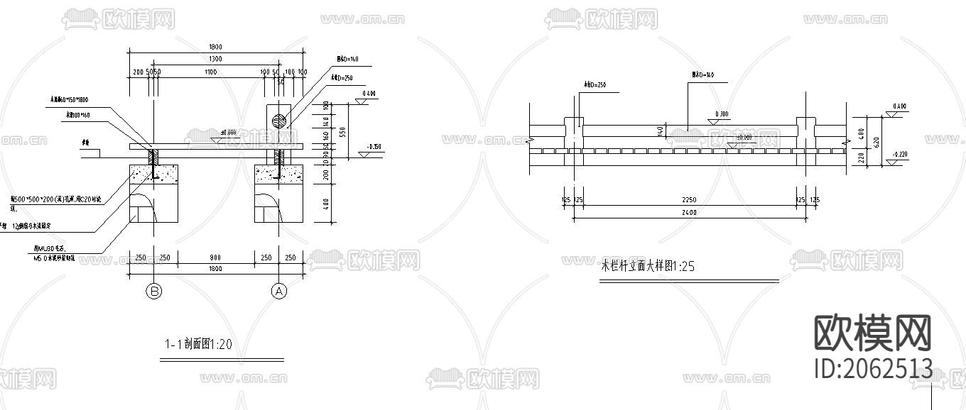 木桥cad节点大样图下载（渲染图3）