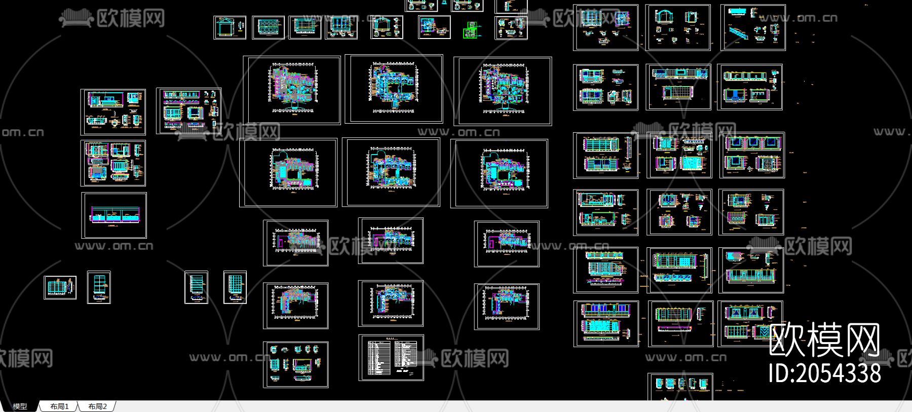 宾馆cad图纸下载（渲染图1）