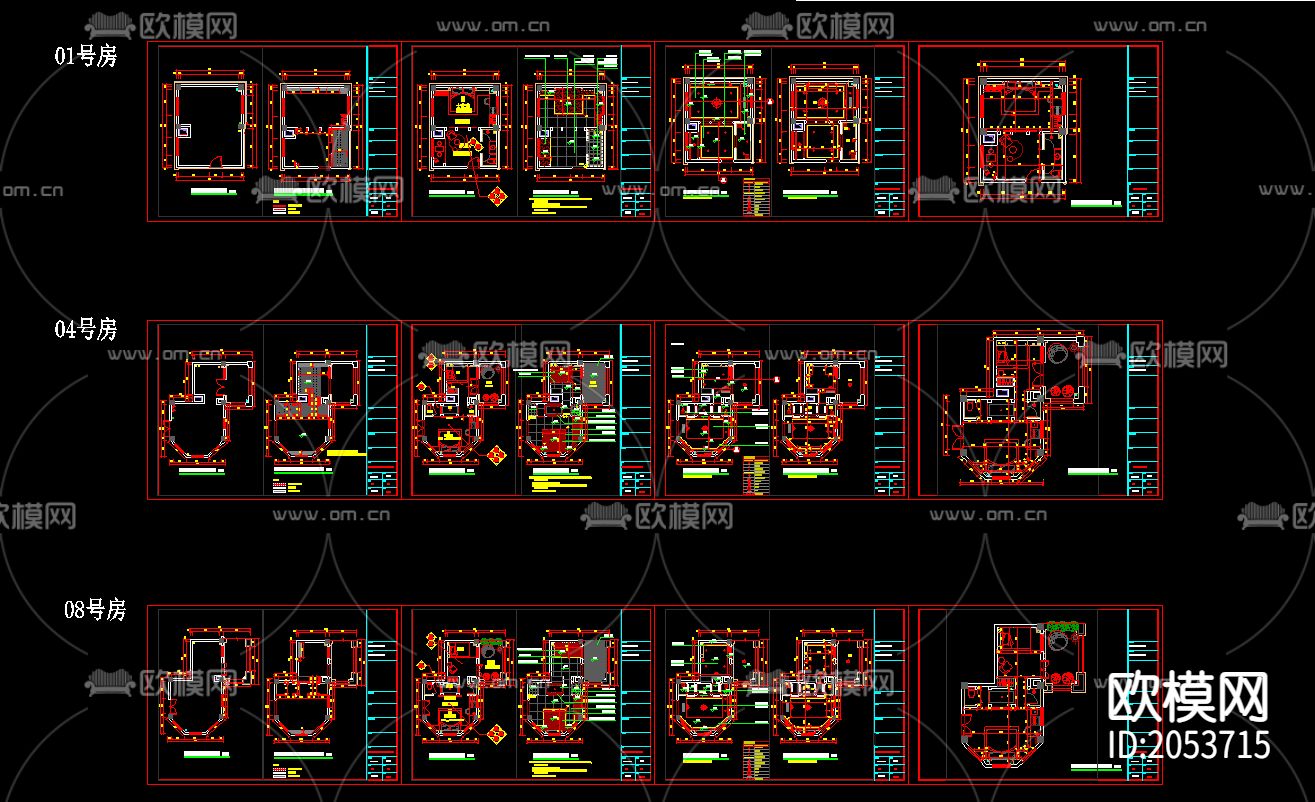 土耳其风格民宿客房CAD施工图+效果图下载（渲染图2）