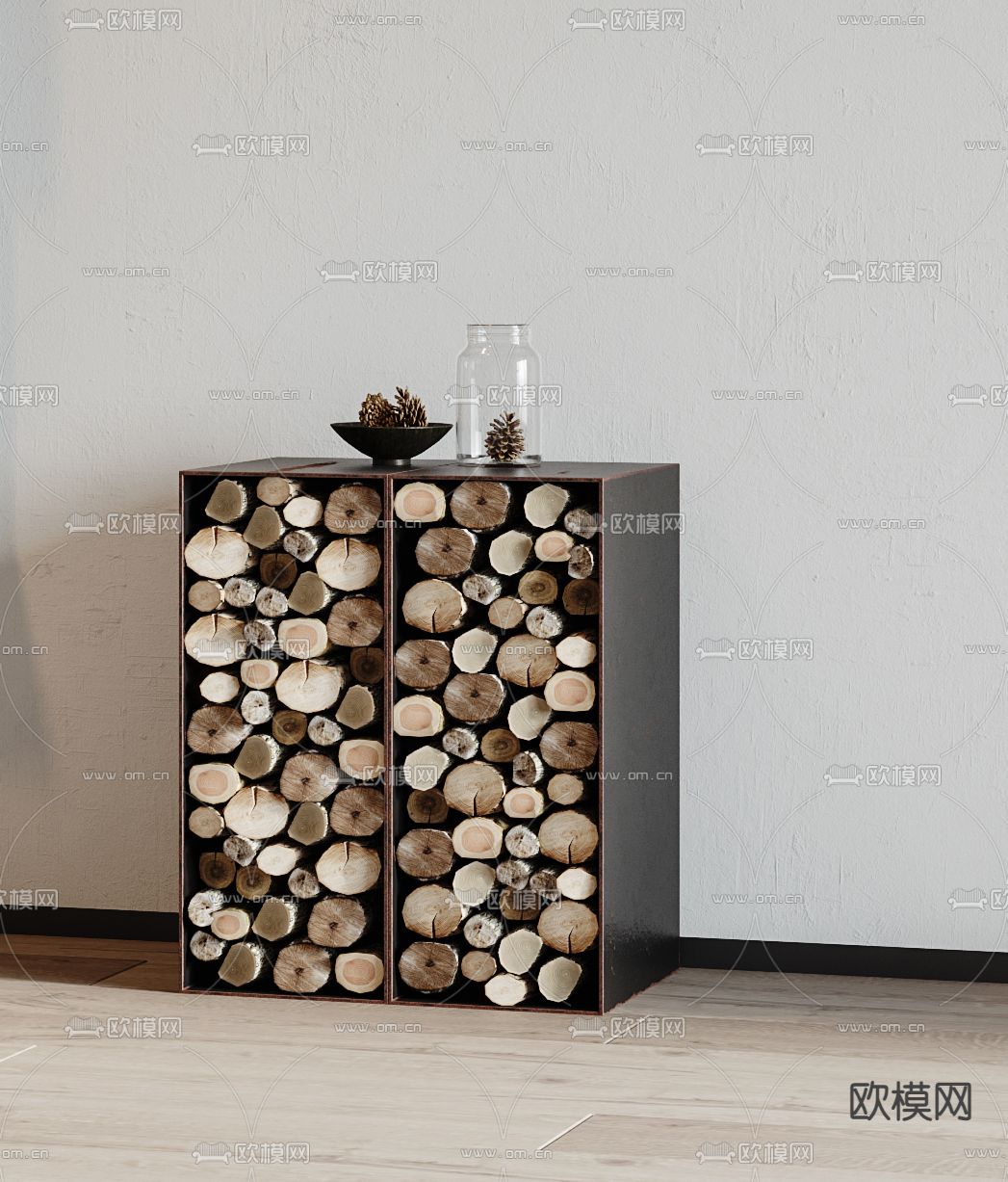 现代壁炉3d模型下载（渲染图3）