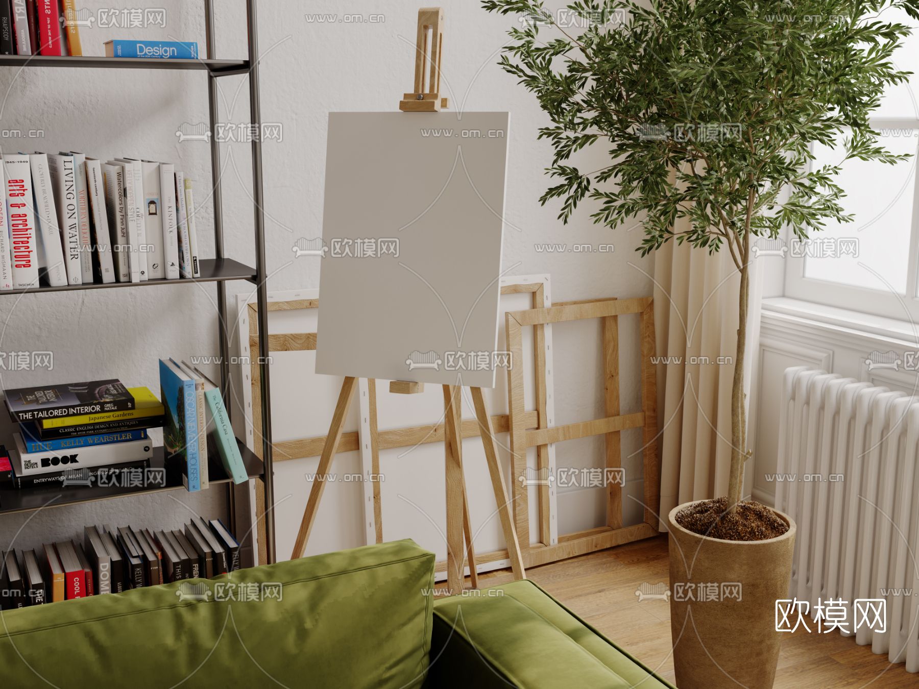 法式别墅客厅3d模型下载（渲染图6）