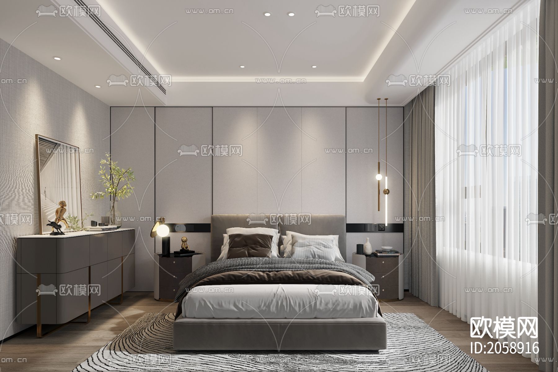 整装家居cad施工图下载（渲染图8）